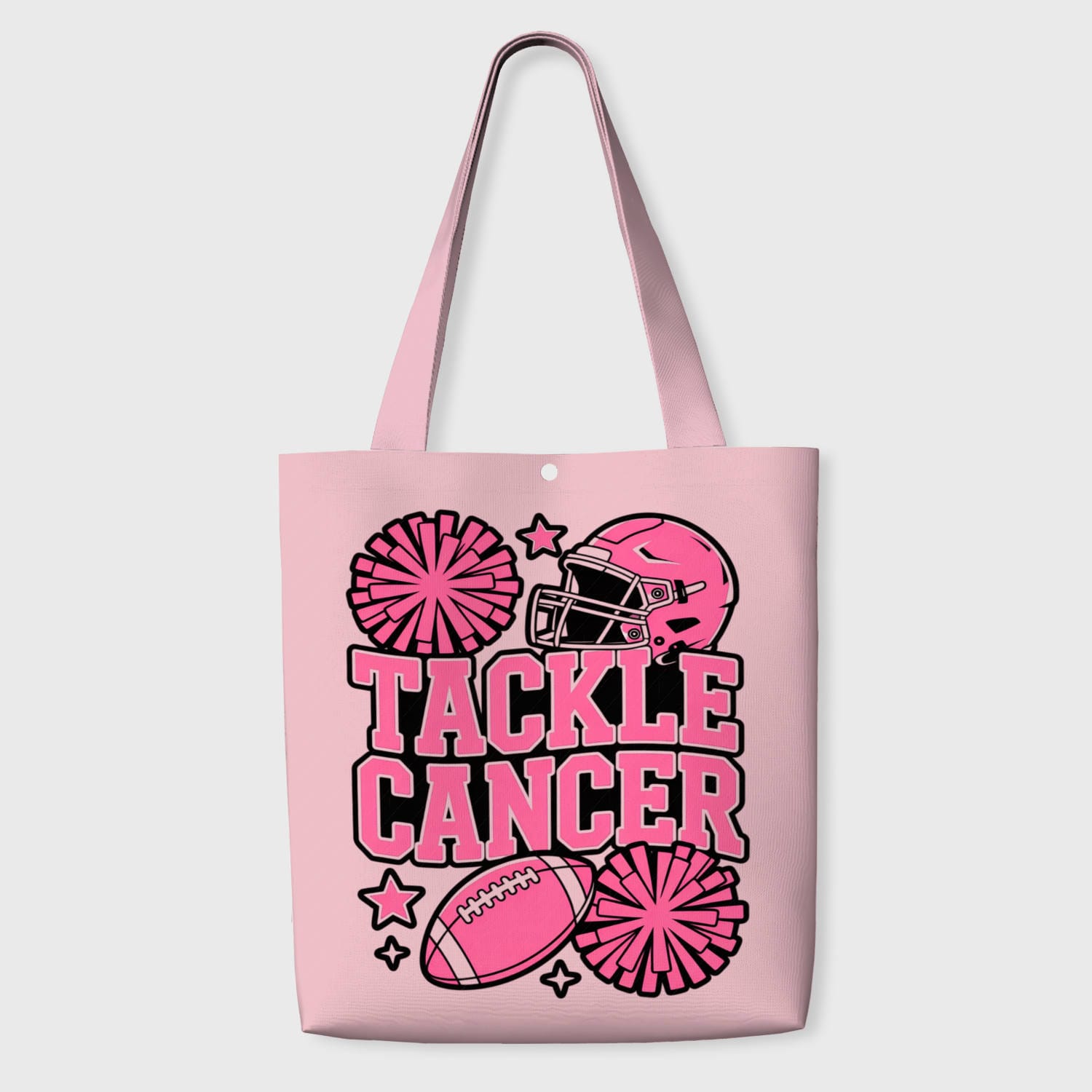 Pink Tackle Cancer Football Tote Bag for Sports Fans Gift