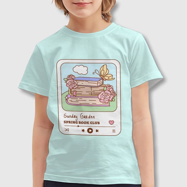 Floral Spring Book Club Kids T-Shirt for Reading Fans Daily Use