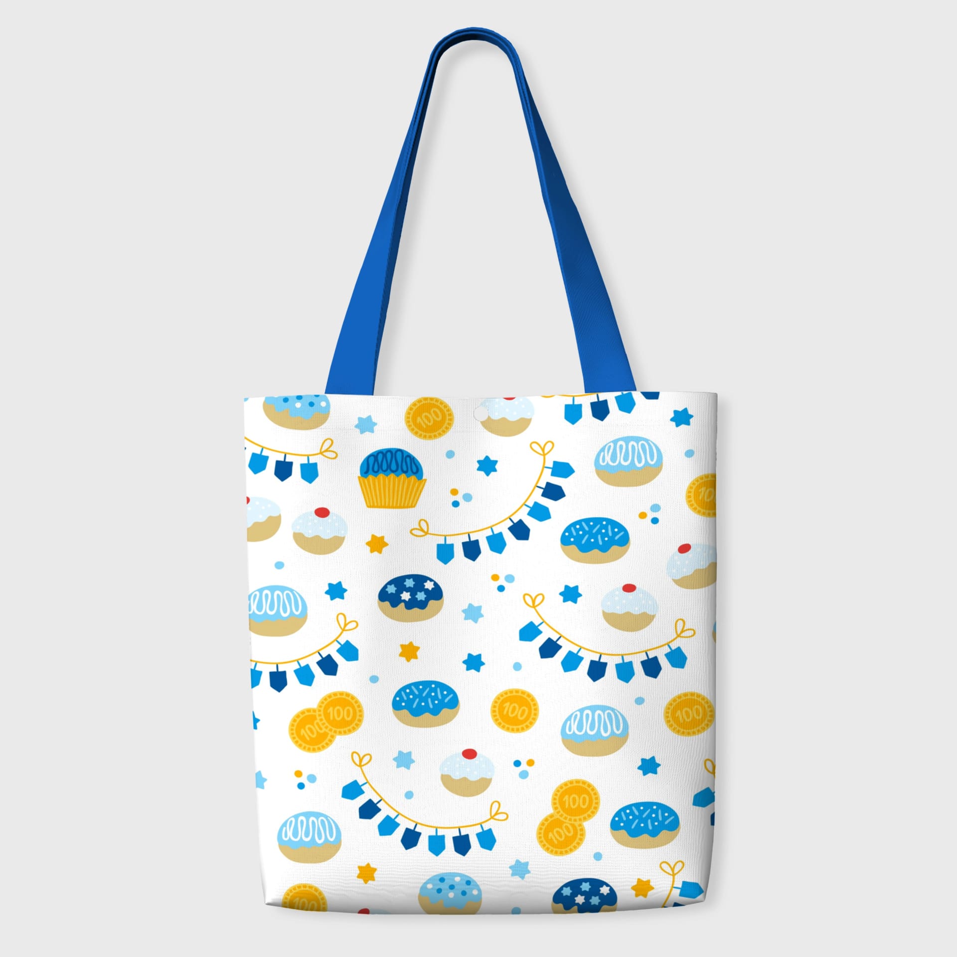 Hanukkah Dreidel Canvas Tote Bag for Daily Gifting