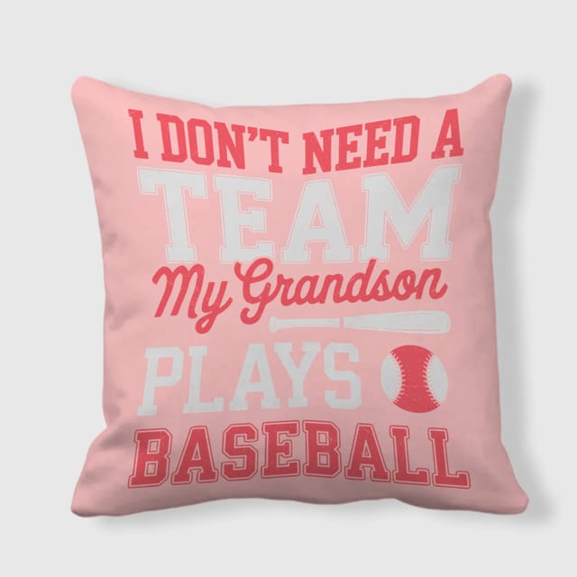 Funny Baseball Grandson Quote Throw Pillow for Grandparents