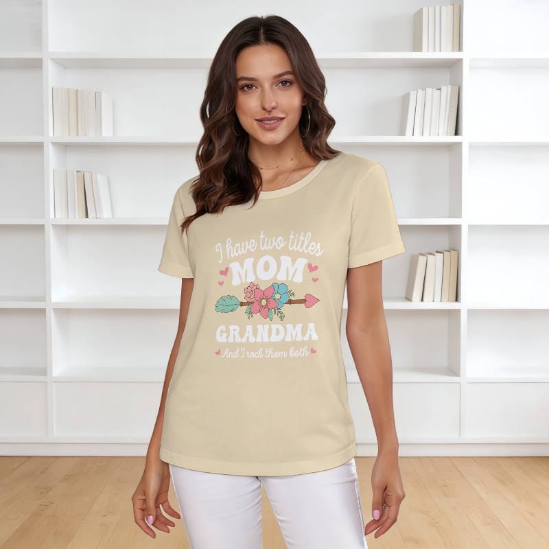 Floral Mom Grandma Quote Crewneck T-Shirt for Mother's Day Gift