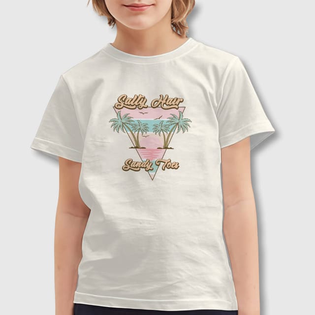 Salty Hair Sandy Toes Kids T-Shirt for Summer Wear