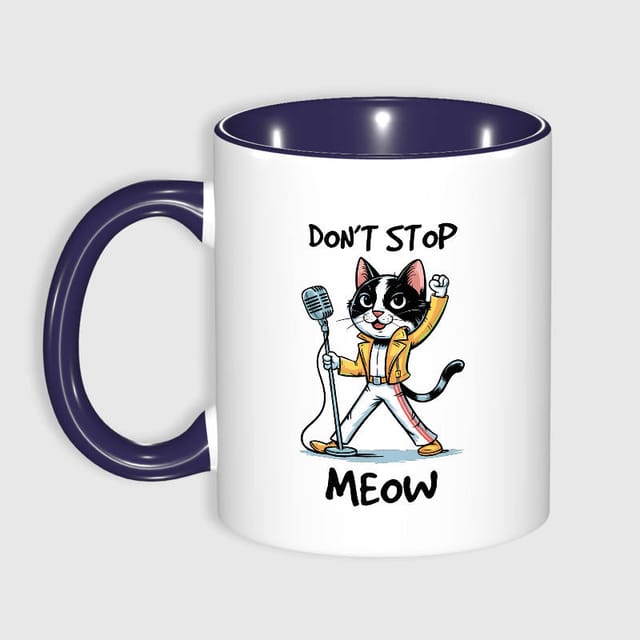 11oz Funny 'Don't Stop Meow' Cat Mug for Pet Lovers Gift