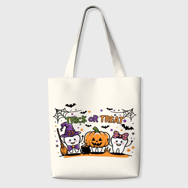 Halloween Tooth Tote Bag for Dentists Trick Or Treat