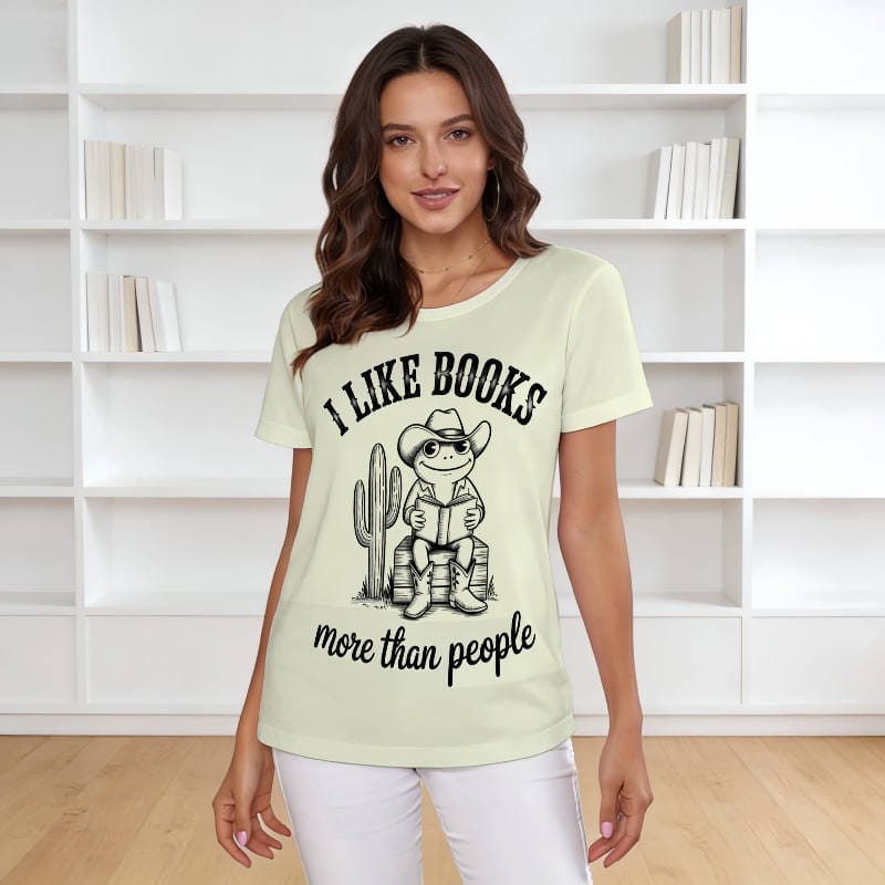 Funny Cowboy Frog Book Quote T-Shirt for Book Lovers Gift