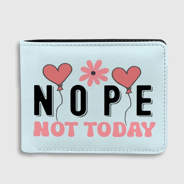 Funny Nope Quote Bifold Wallet for Women Daily Use Gift
