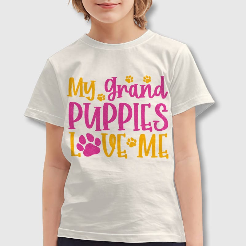 My Grand Puppies Love Me Kids T-Shirt for Pet Lover Gifts