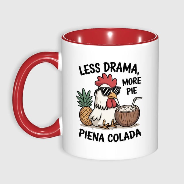 Funny Chicken Pun 11oz Red Mug for Cocktail Lovers Summer Gift