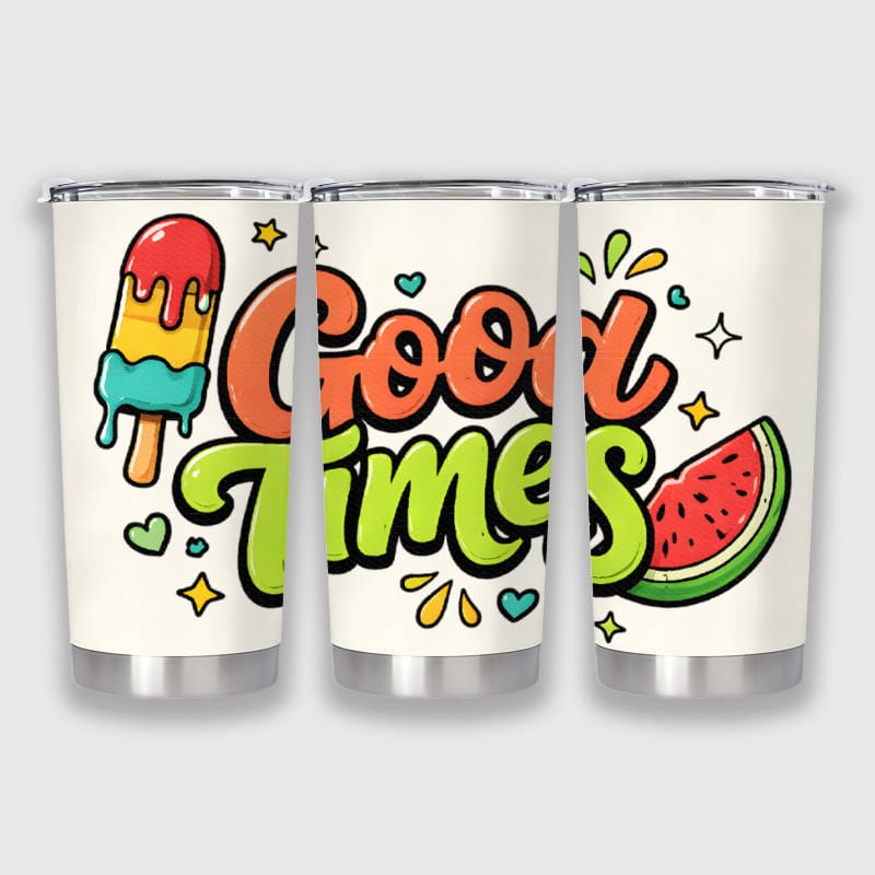 Summer Good Times Print Insulated Tumbler for Summer Lovers Gift
