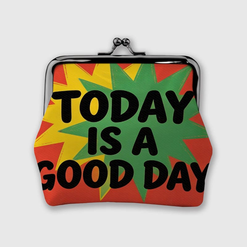Good Day Quote Kiss Lock Coin Purse for Daily Use Gift