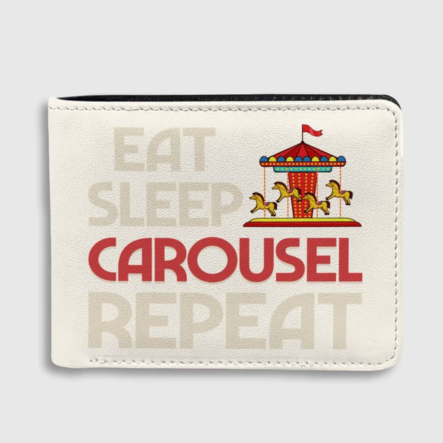Eat Sleep Carousel Repeat Bifold Wallet for Fans Gift