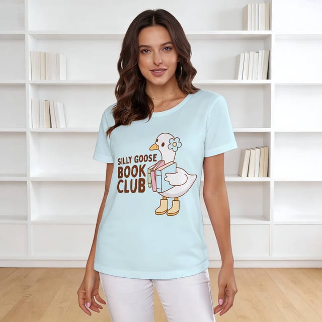 Silly Goose Book Club Women's T-Shirt for Book Lovers Gift