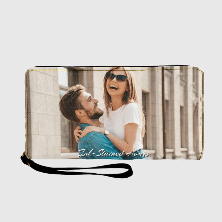 Custom Couple Photo Zip Wallet for Lovers Anniversary Gift