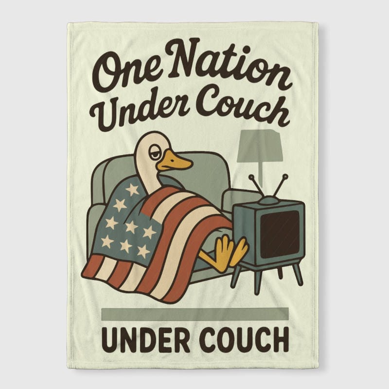 Funny Patriotic Duck Fleece Blanket for USA Fans Gift
