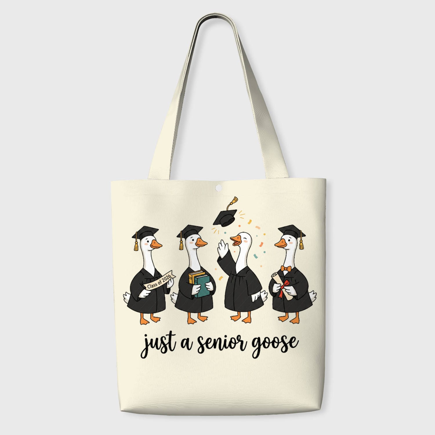 Funny Senior Goose Tote Bag for 2026 Grad Gifts