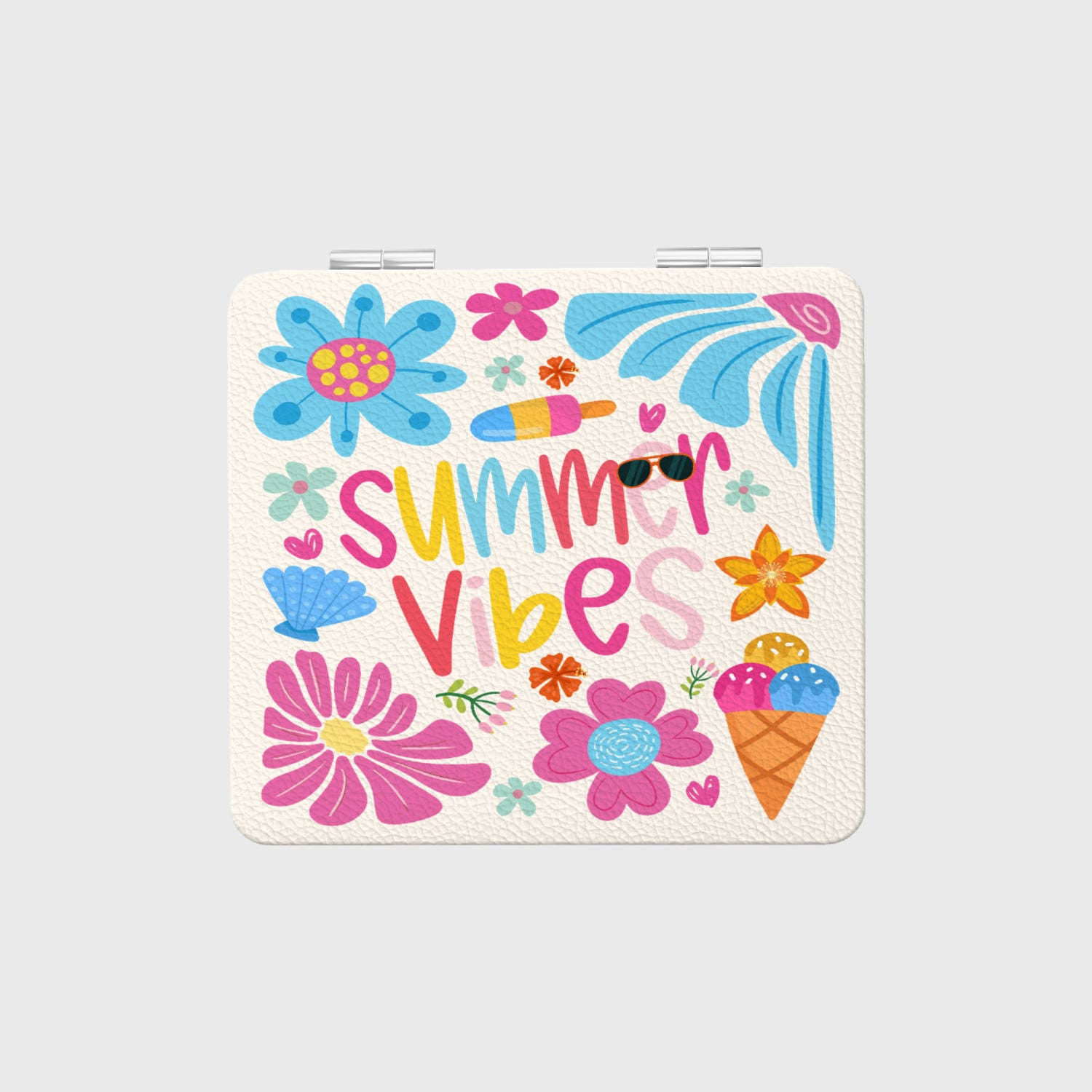 Summer Vibes Floral Makeup Mirror for Women