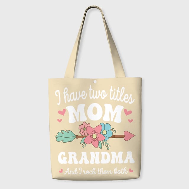 Floral Mom Grandma Quote Tote Bag for Daily Gift