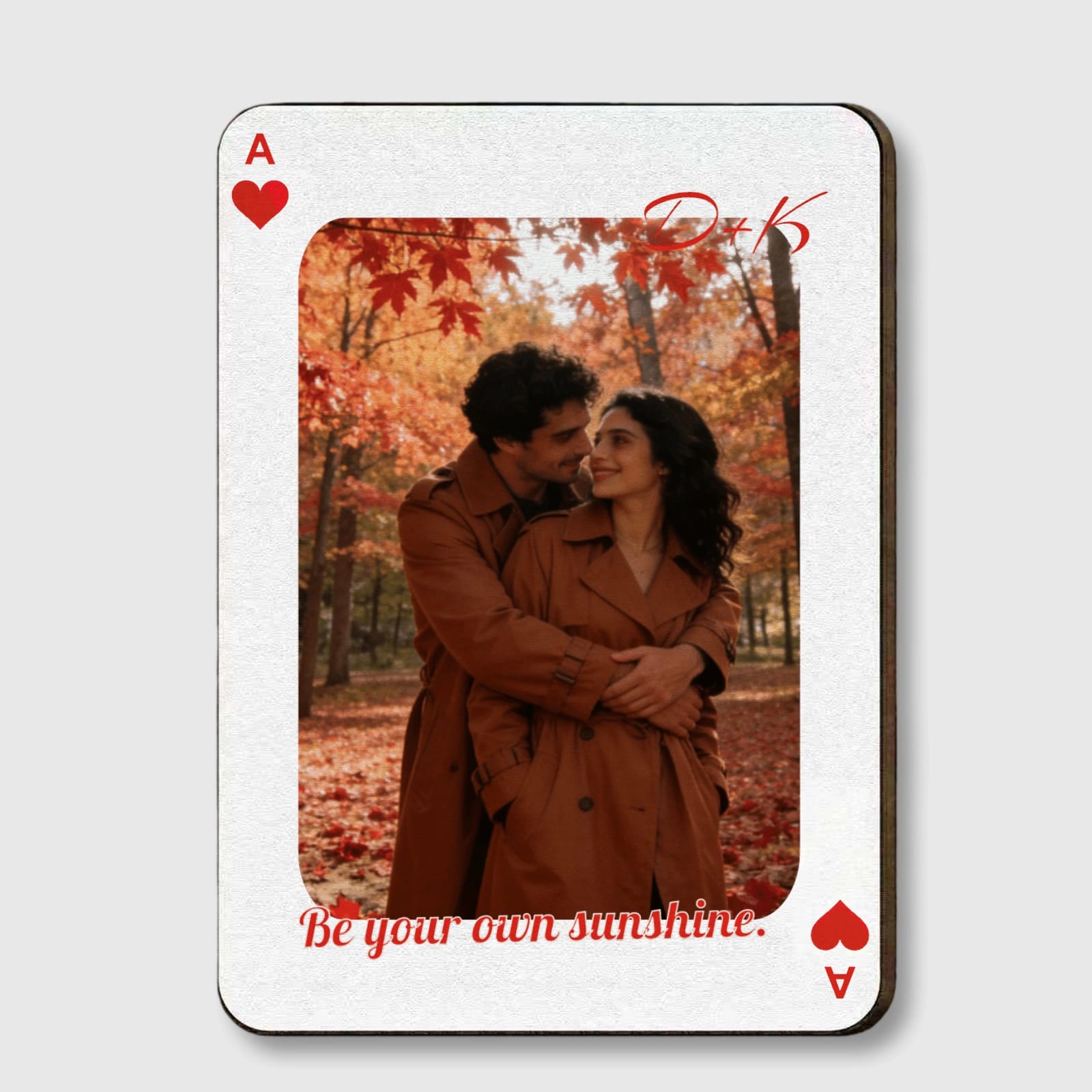 Custom Heart Ace Photo Car Visor Clip for Couples Valentine Gift