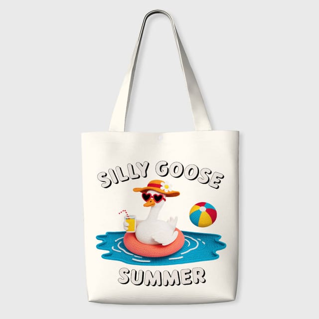 Funny Silly Goose Tote Bag for Summer Beach Daily Use