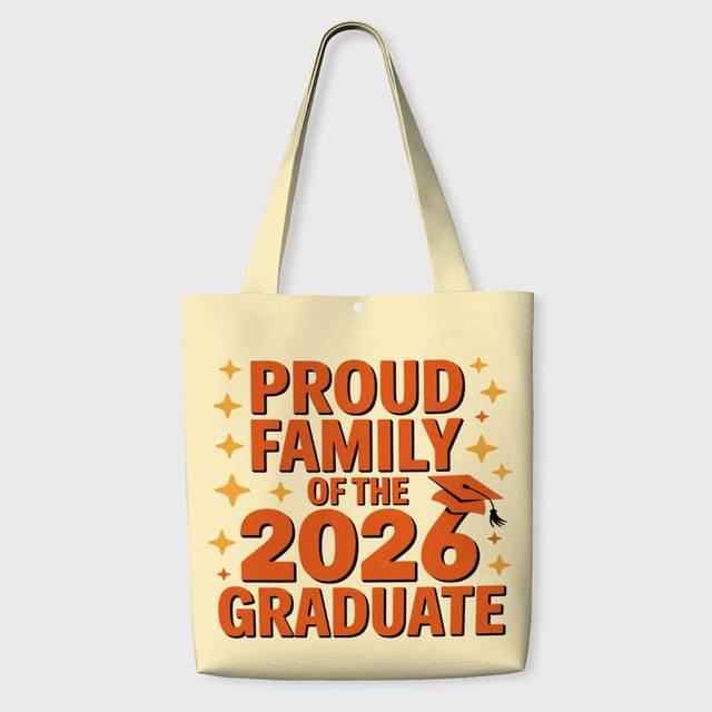 Proud 2026 Graduate Family Tote Bag for Graduation Gift