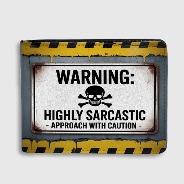 Funny Sarcastic Warning Bifold Wallet Cool Gag Gift for Friends Birthdays Holidays