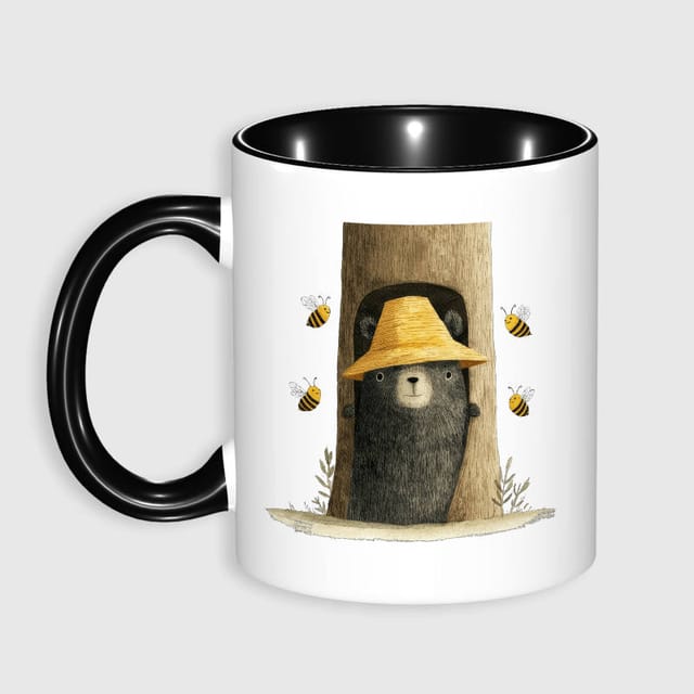 Cute Bear Bee 11oz Coffee Mug for Animal Lovers Gift