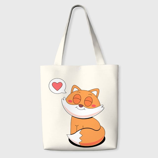Cute Cartoon Fox Tote Bag for Fox Lovers Daily Use & Gift