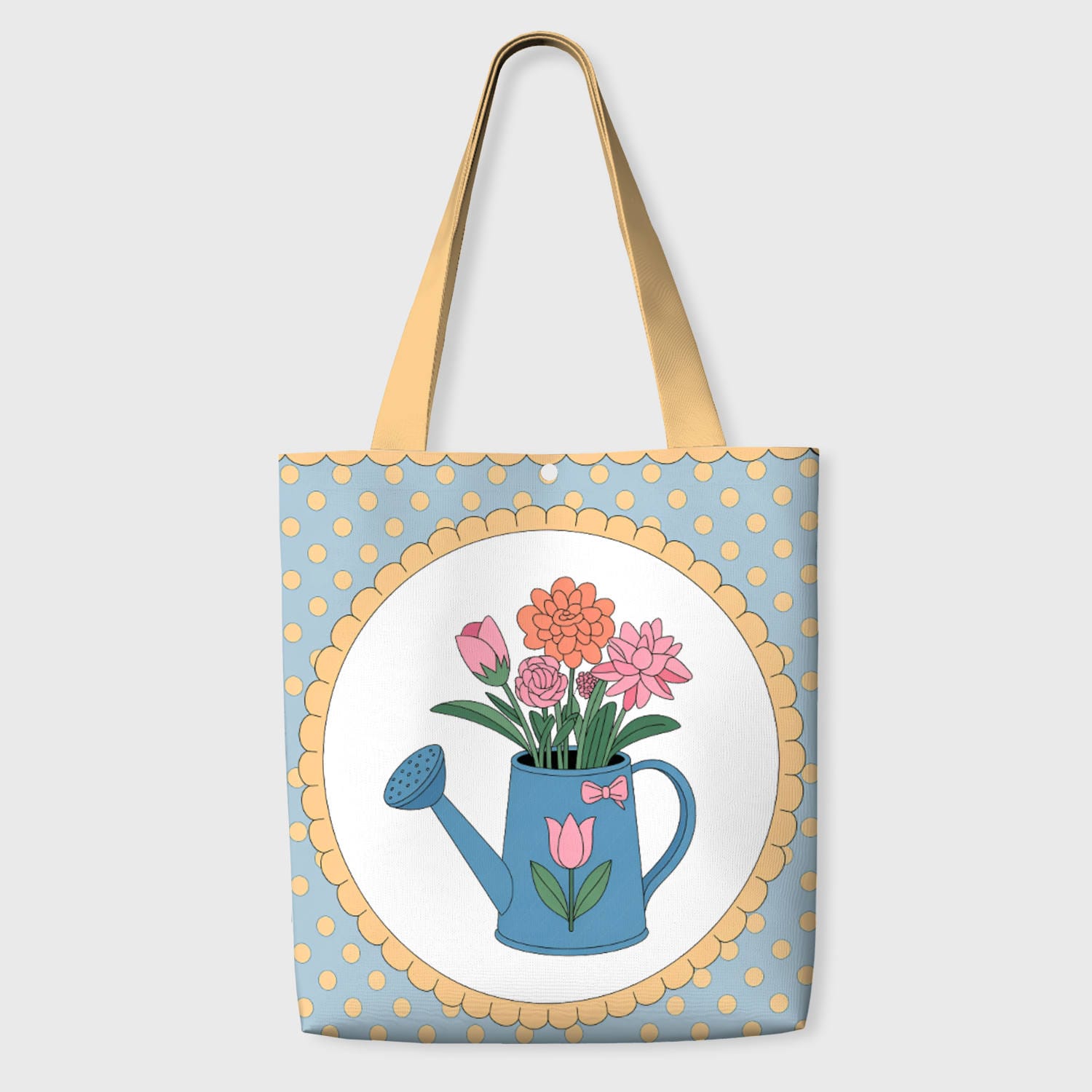 Cute Floral Watering Can Tote Bag for Plant Lovers Daily Use
