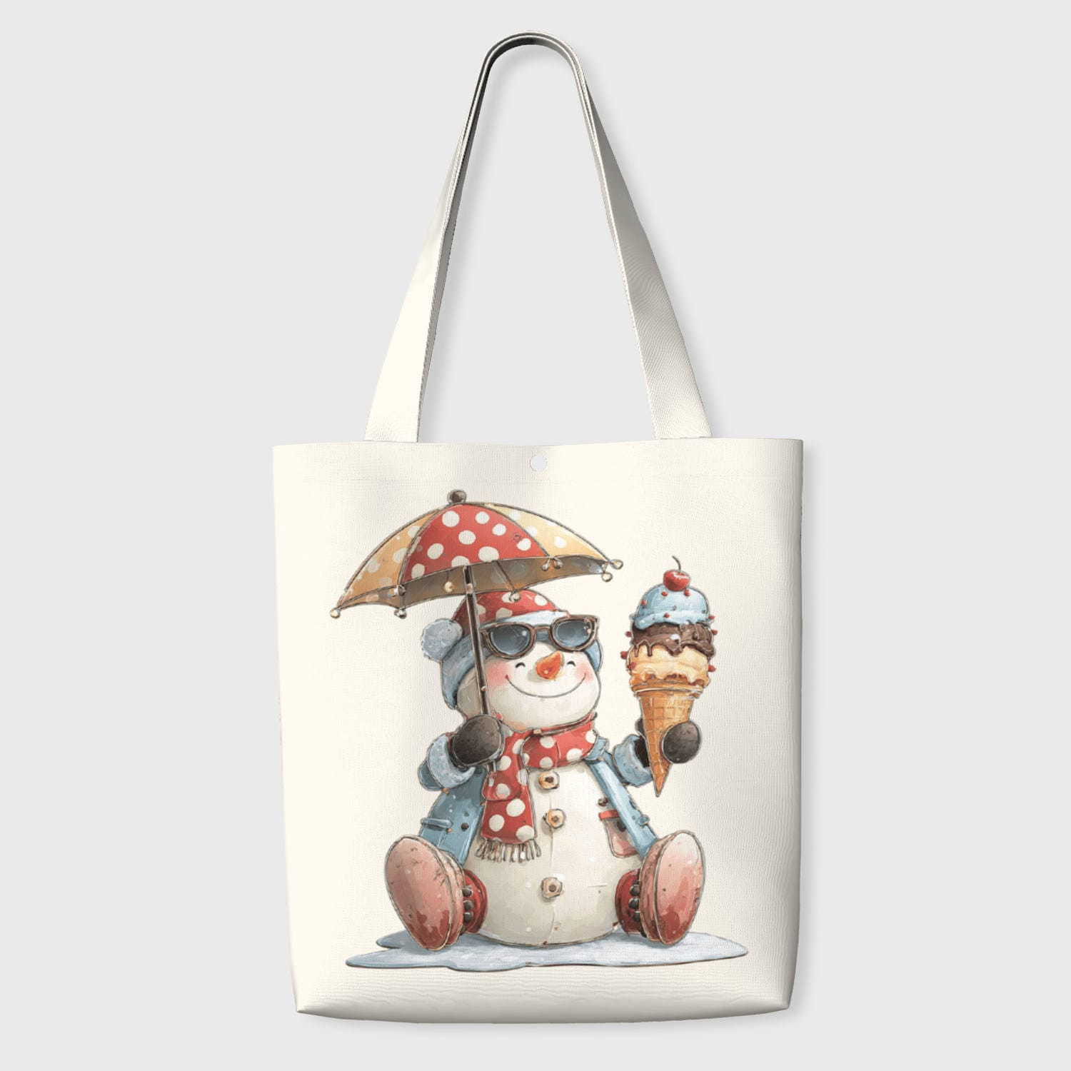 Cute Summer Snowman Tote Bag for Christmas Gift