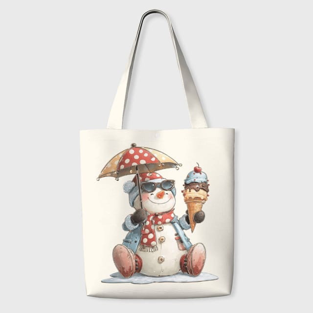 Cute Summer Snowman Tote Bag for Christmas Gift