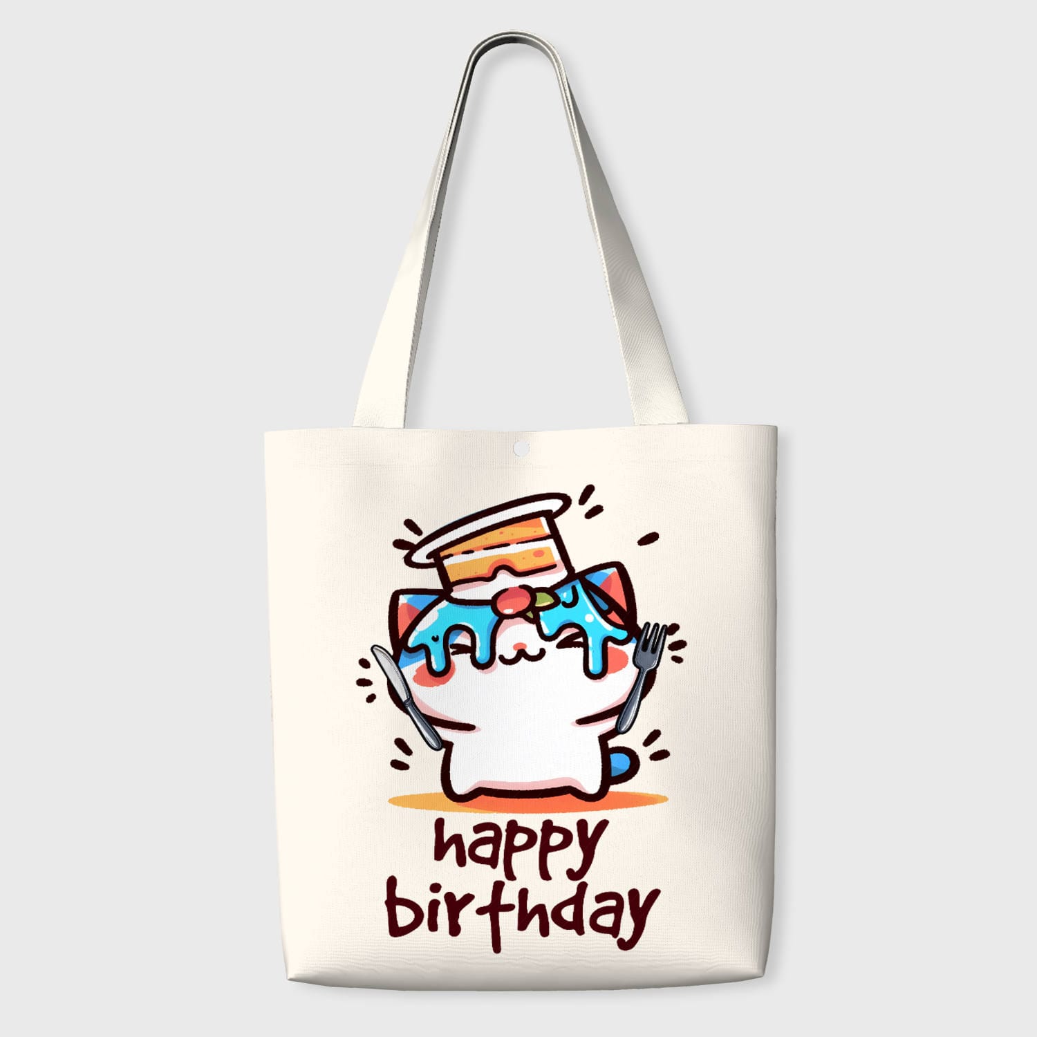 Cute Birthday Cat Tote Bag for Cat Lovers Birthday Gift