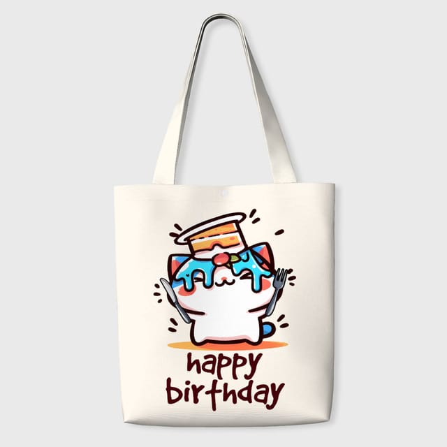 Cute Birthday Cat Tote Bag for Cat Lovers Birthday Gift