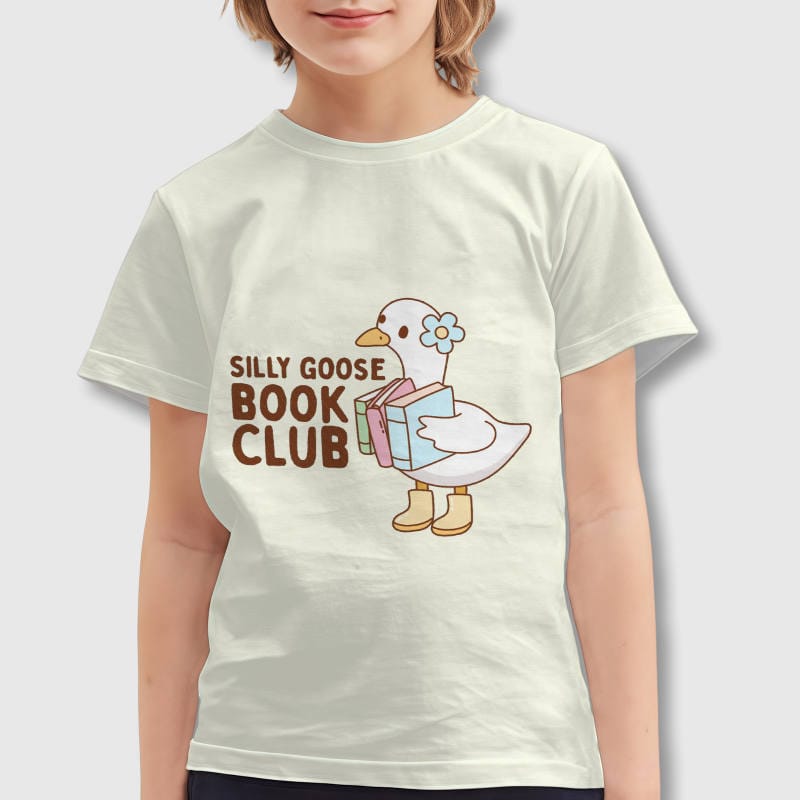 Silly Goose Book Club Kids T-Shirt for Back to School Gifts