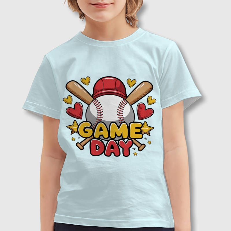 Baseball Game Day Kids T-Shirt for Boys Girls Sports Gifts