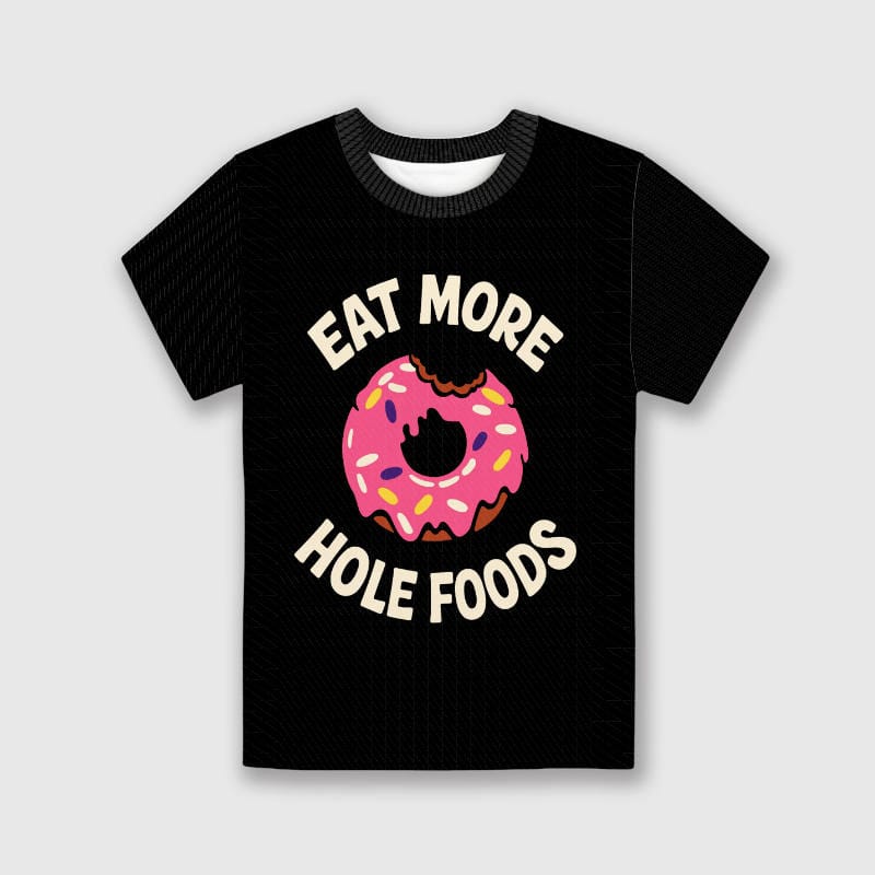 Funny Donut Pun Kids Short Sleeve T-Shirt for Boys Girls Daily Use