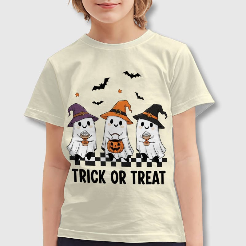 Cute Ghost Witch Halloween Kids T-Shirt for Trick or Treat