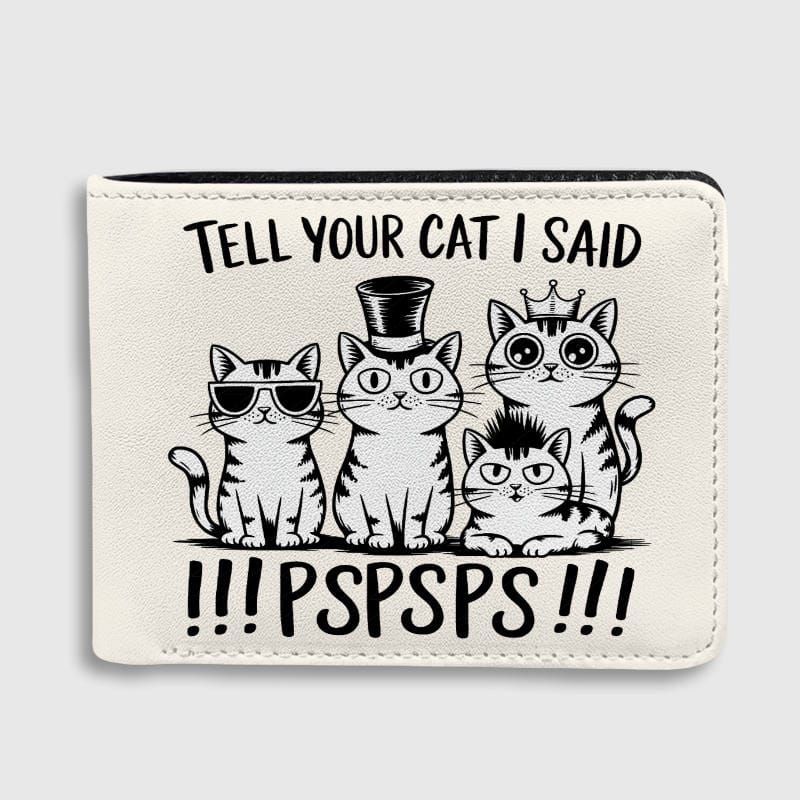 Funny Cat Quote Bifold Wallet for Cat Lovers Gift