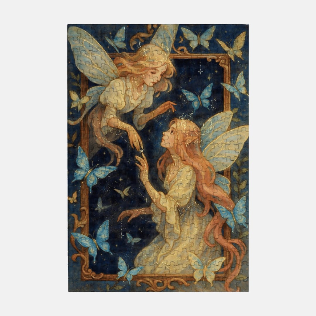 Vintage Two Fairies Fantasy Jigsaw Puzzle for Fairy Lovers Gift - 1