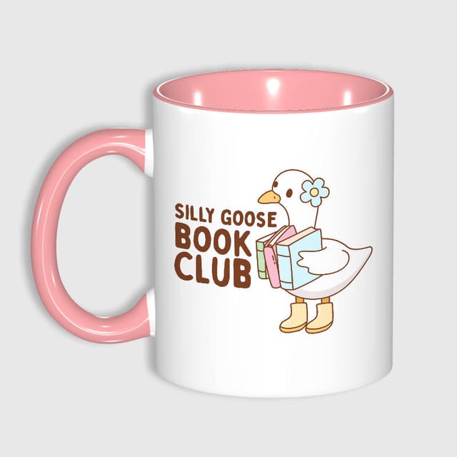 Silly Goose Book Club Pink Mug for Book Lovers Daily Use