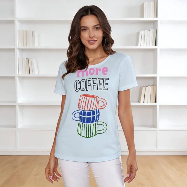 More Coffee Graphic T-Shirt for Coffee Lovers Daily Wear