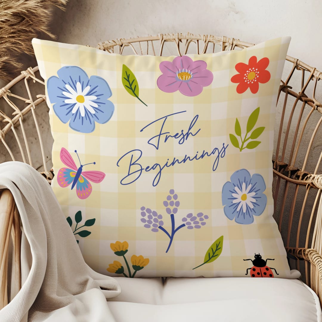 Personalized Fresh Beginnings Double-Sided Satin Pillow - 1