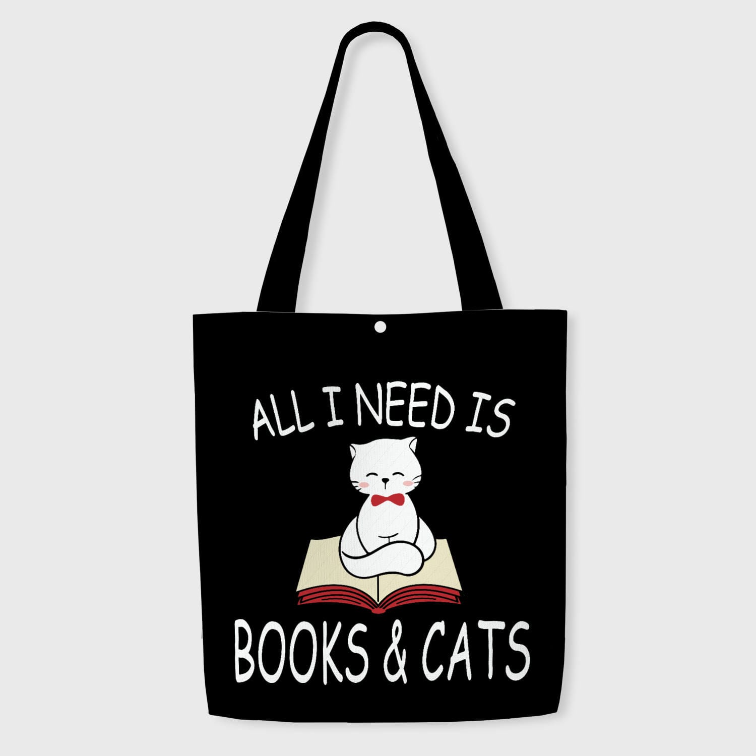 Cute Cat Book Print Tote Bag for Pet Lovers Daily Use
