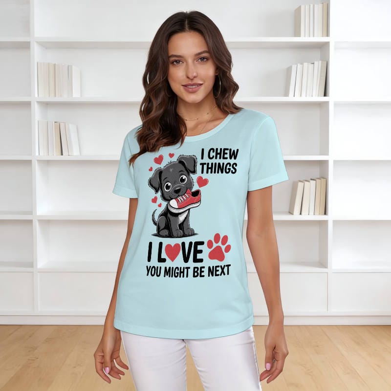 Funny Dog Quote Women's Short Sleeve T-Shirt for Pet Lovers Daily Wear