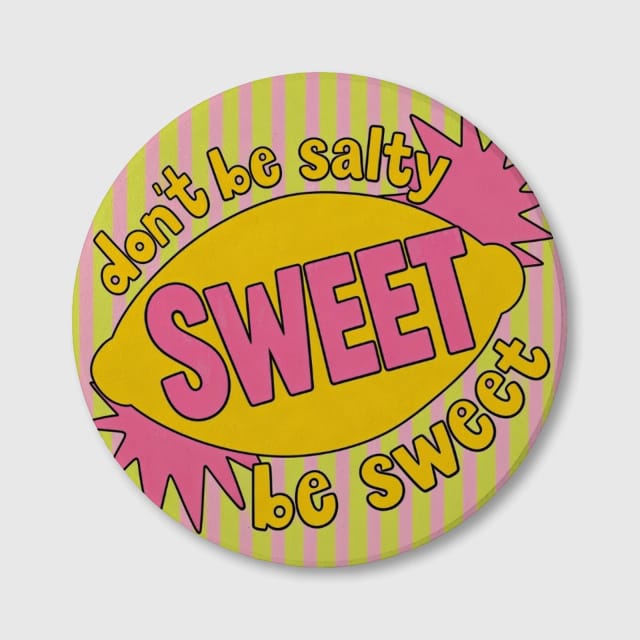 Retro 'Don't Be Salty' Ceramic Coaster for Friend Gift