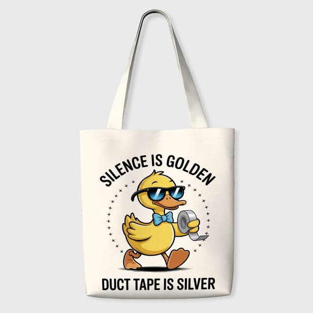 Funny Duck Pun Quote Tote Bag for Pun Lovers Gift