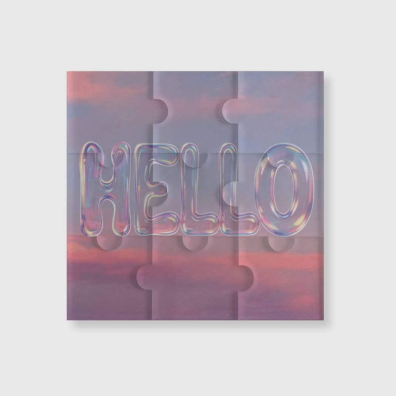 Pastel Hello Bubble Puzzle Fridge Magnet for Friend Small Gift