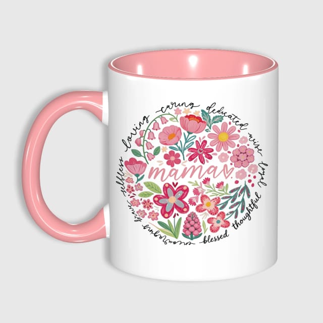 Floral Mama Quote Ceramic Coffee Mug for Mom Mother's Day Gift