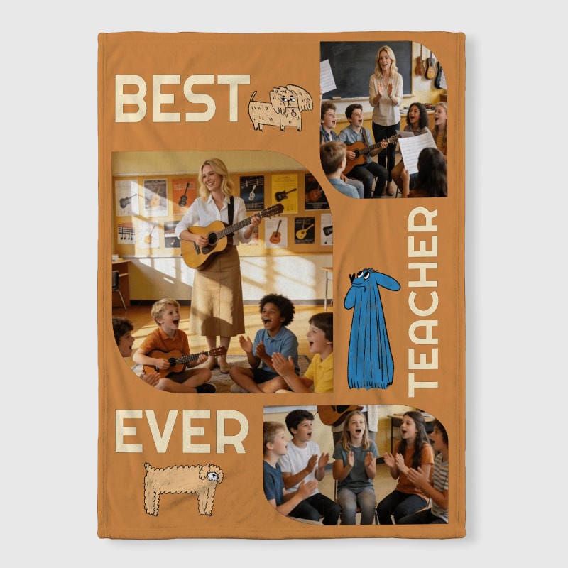 Custom Photo Dog Fleece Blanket for Teacher Appreciation Gift - 1