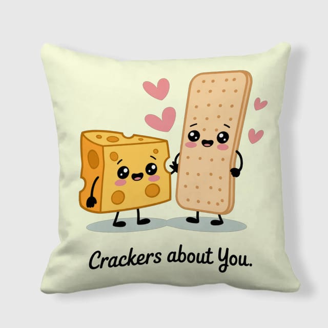 Funny Cheese Cracker Pun Throw Pillow for Couples Valentine Gift