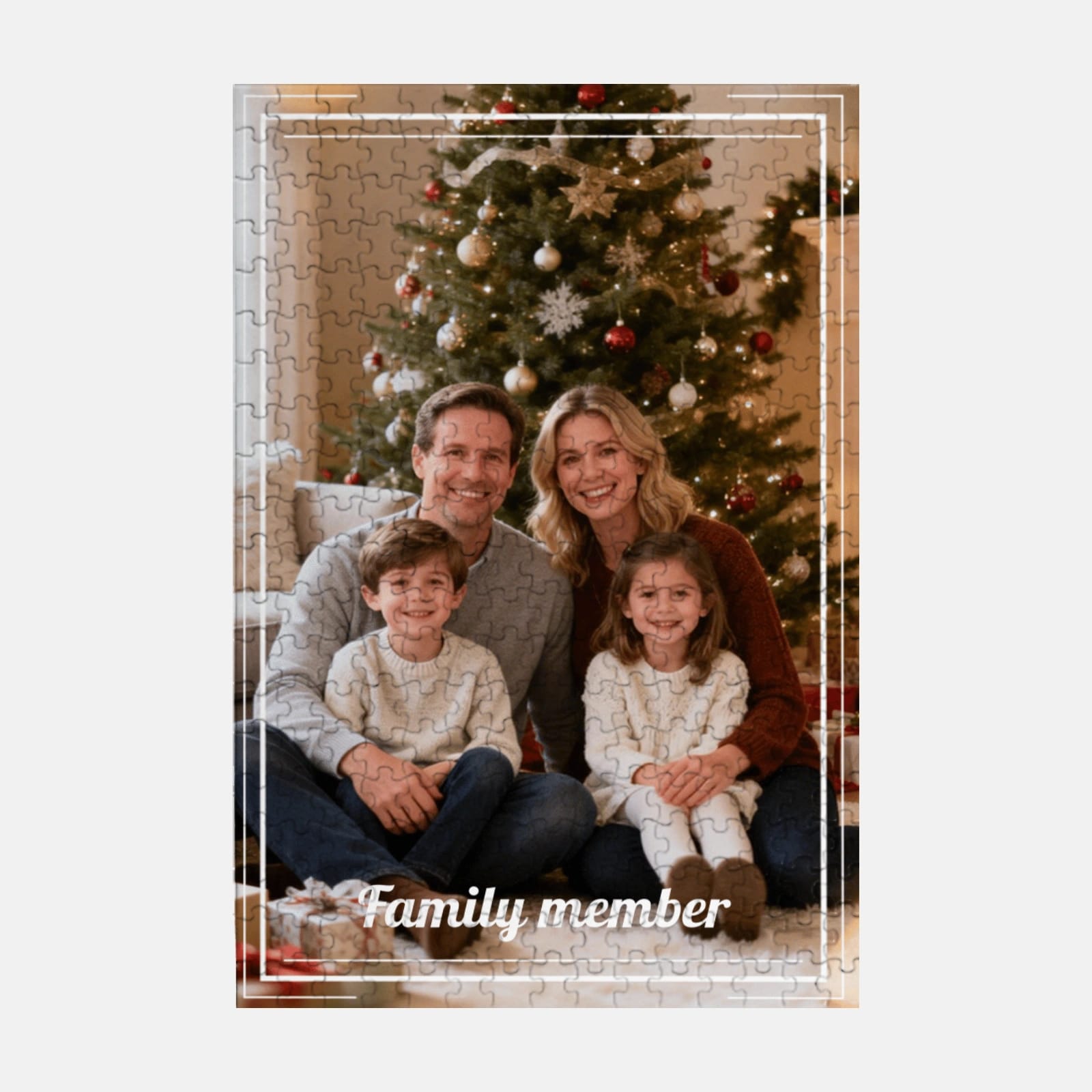 Custom Family Christmas Photo Jigsaw Puzzle for Holiday Gifts